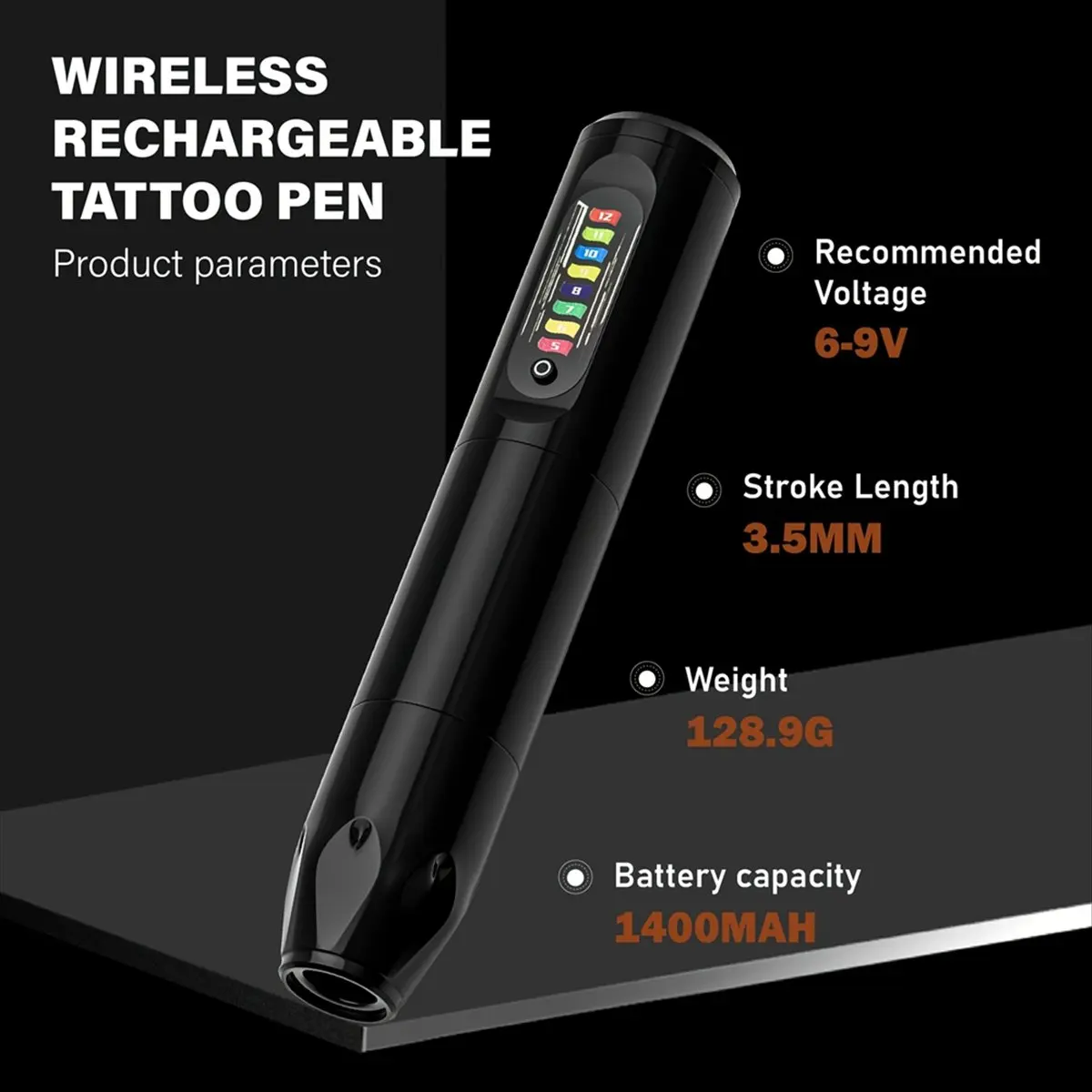 Nova máquina de tatuagem sem fio, caneta de tatuagem rotativa, caneta de tatuagem unibody, botão arco-íris, fornecimento de tatu