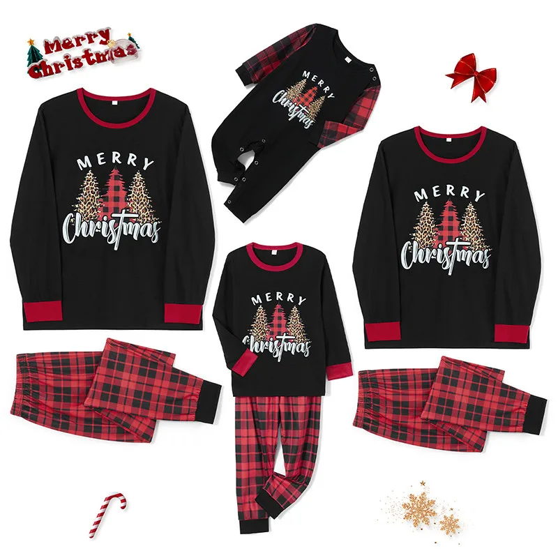 

Matching Family Christmas Pajamas Set with Reindeer Snowflake Print Holiday Sleepwear for Dad Mom Kids - Festive PJs for the