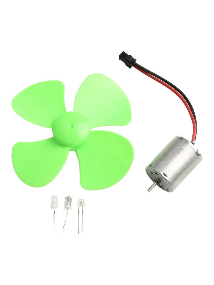 1pcs Mini Wind Turbine Motor Kit ABS Metal Wind Power Experiment 12V Motor Set Small Generator Model Generator Accessories