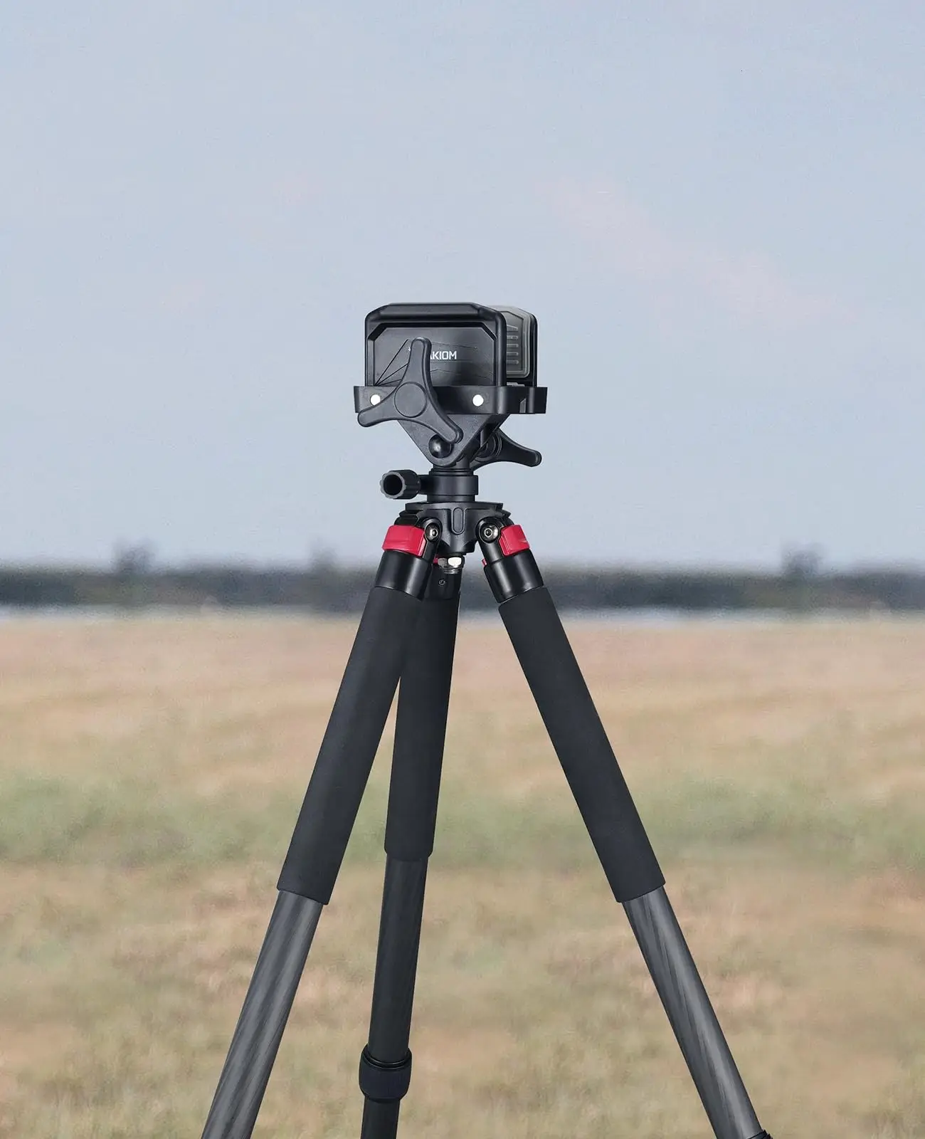 مسند ثلاثي القوائم من ألياف الكربون خفيف الوزن وأرجل قابلة للتعديل مع 360 درجة ° حامل رأس بمشبك قابل للتعديل للصيد في الهواء الطلق #6