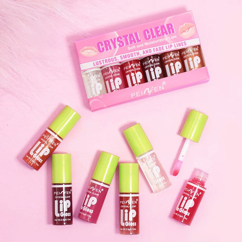 Lipgloss 6 Stuks Hydraterende Lip Olie Hydraterende Lip Glazuur Blijvend Geen Plakkerige Sexy Make-Up Koreaanse Vloeibare Lippenbalsem Cosmetica Lipverzorging