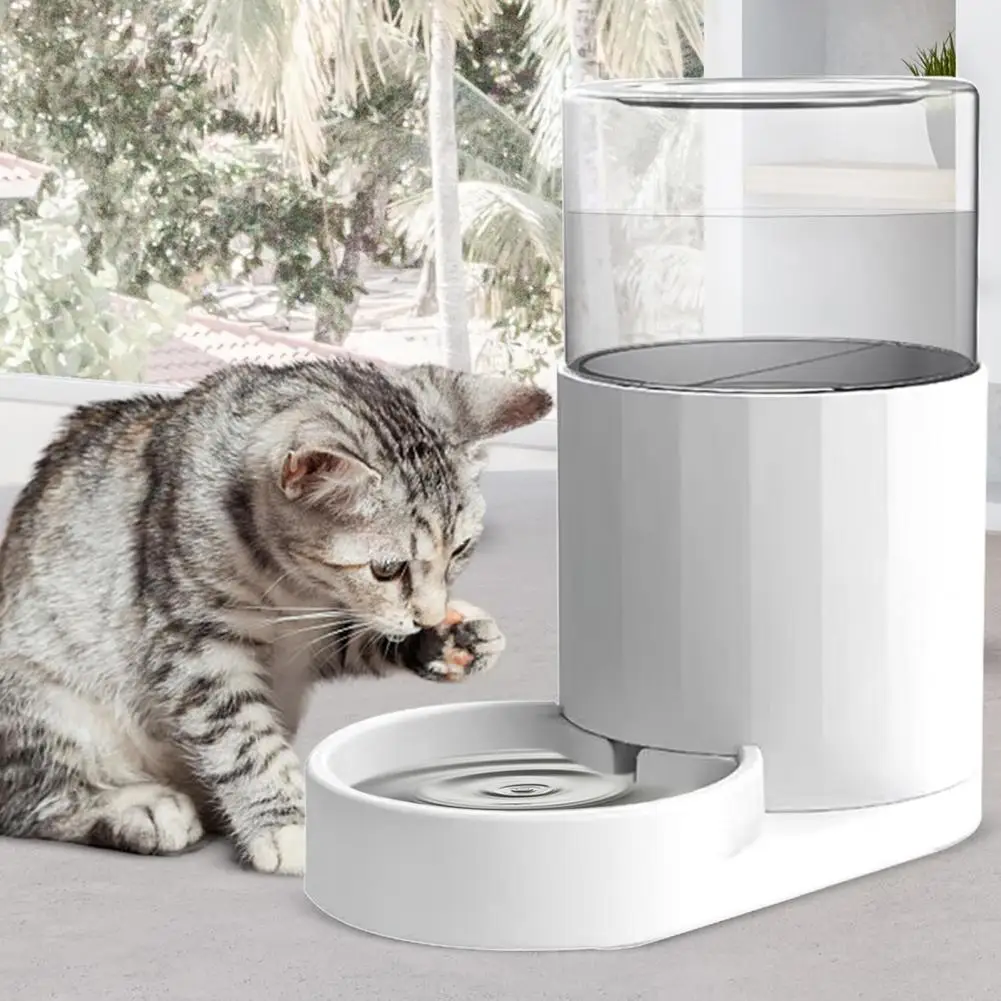 Non-slip Base Water Dispenser Cat Water Fountain with 1.2 Liter Capacity Leak-proof Automatic Pet Waterer Capacity for Cats