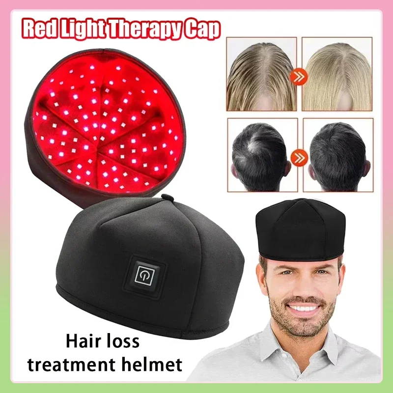 

2025 Новая шапочка для терапии красным светом, лазерная 660 нм 830 нм, красная инфракрасная шапка для восстановления роста волос, лечение выпадения волос, шлем, массажер для кожи головы