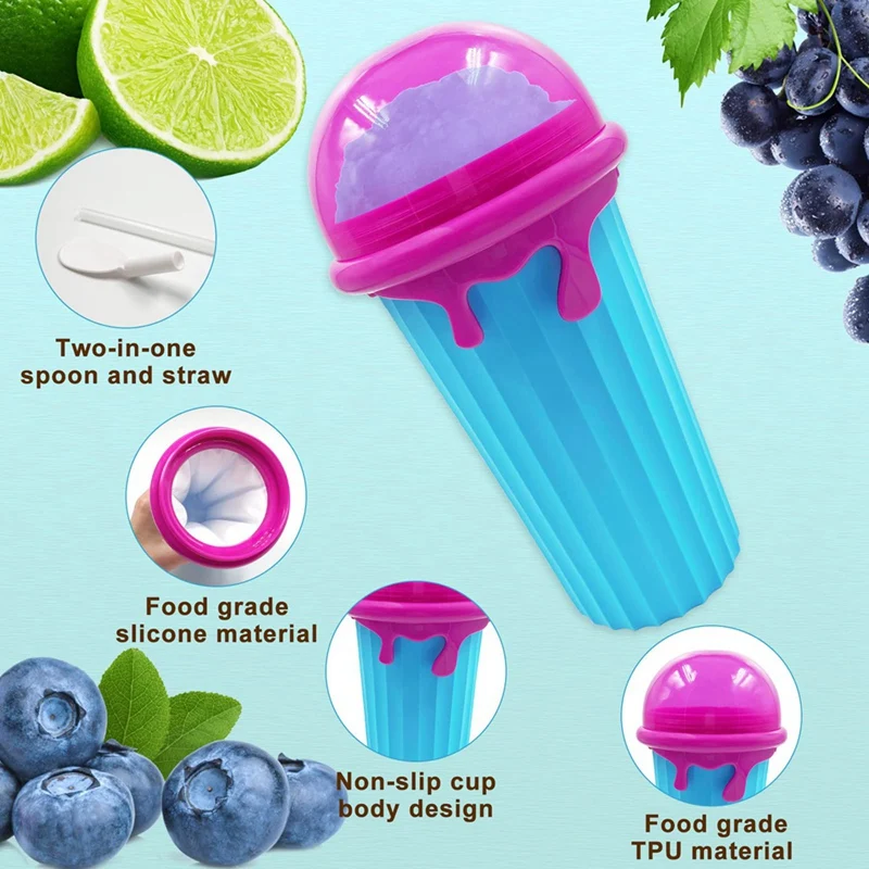 Slushy Maker Cup Slushie Cup Magics Freeze Squeeze Ice Cup Summer Smoothies Slushie Cups Ice Cream Maker For Home