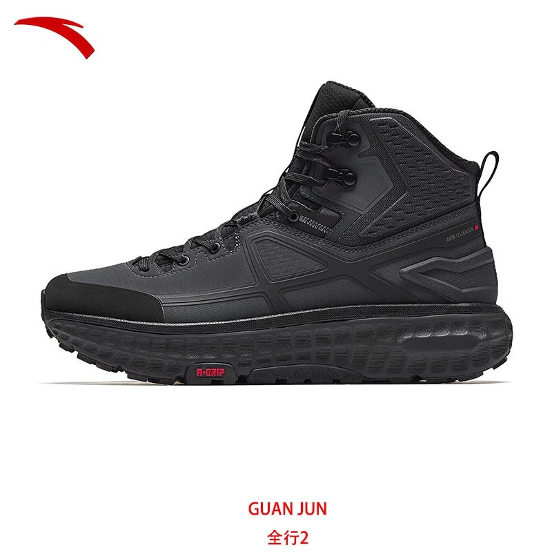 ANTA Men's Running Shoes, Outdoor Sports Shoes, Light Hiking, Shock-Absorbing, Warm, Nitrogen Technology, Long Velvet Shoes