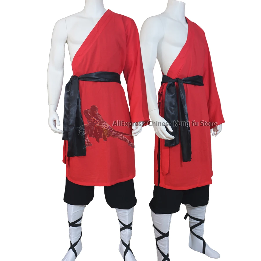 

One-sleeve Shaolin Kung fu Suit Buddhist Monk Robe Wushu Martial arts Tai Chi Uniform Need Measurements 25 Colors