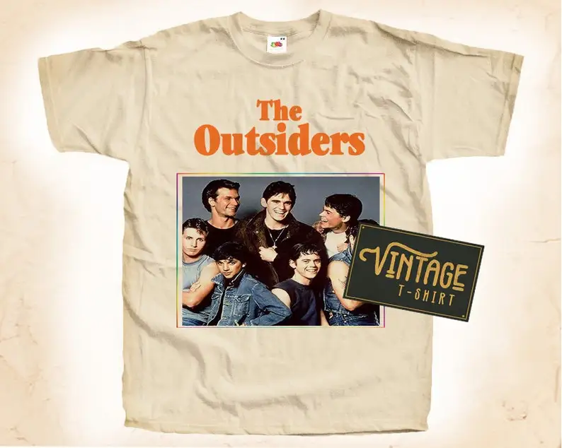 

The Outsiders V1 T shirt Tee Natural Vintage Cotton Movie Poster Beige All Sizes