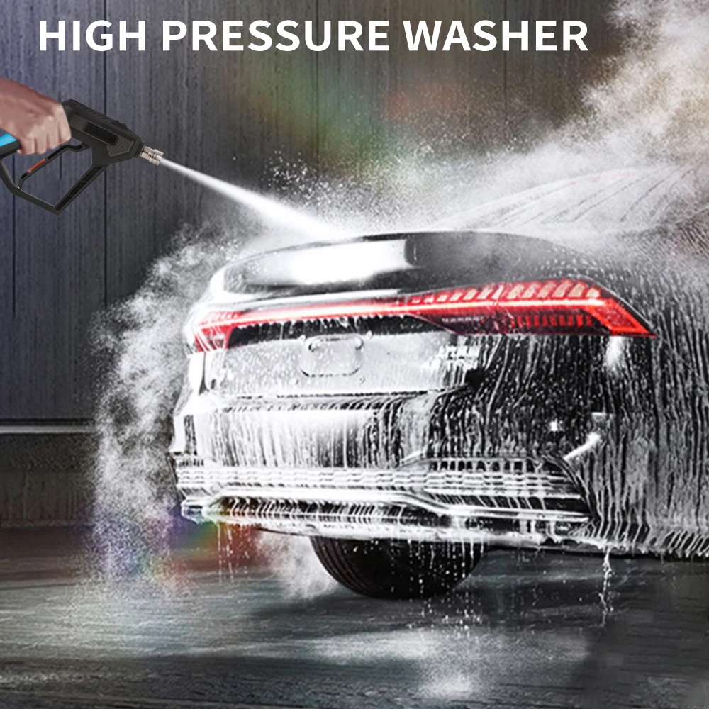 High Pressure Washer Gun, Power Washer Short Gun with 1/4 Inch Quick Connector, M22-14mm Male Inlet for Foam Cannon Car Wash