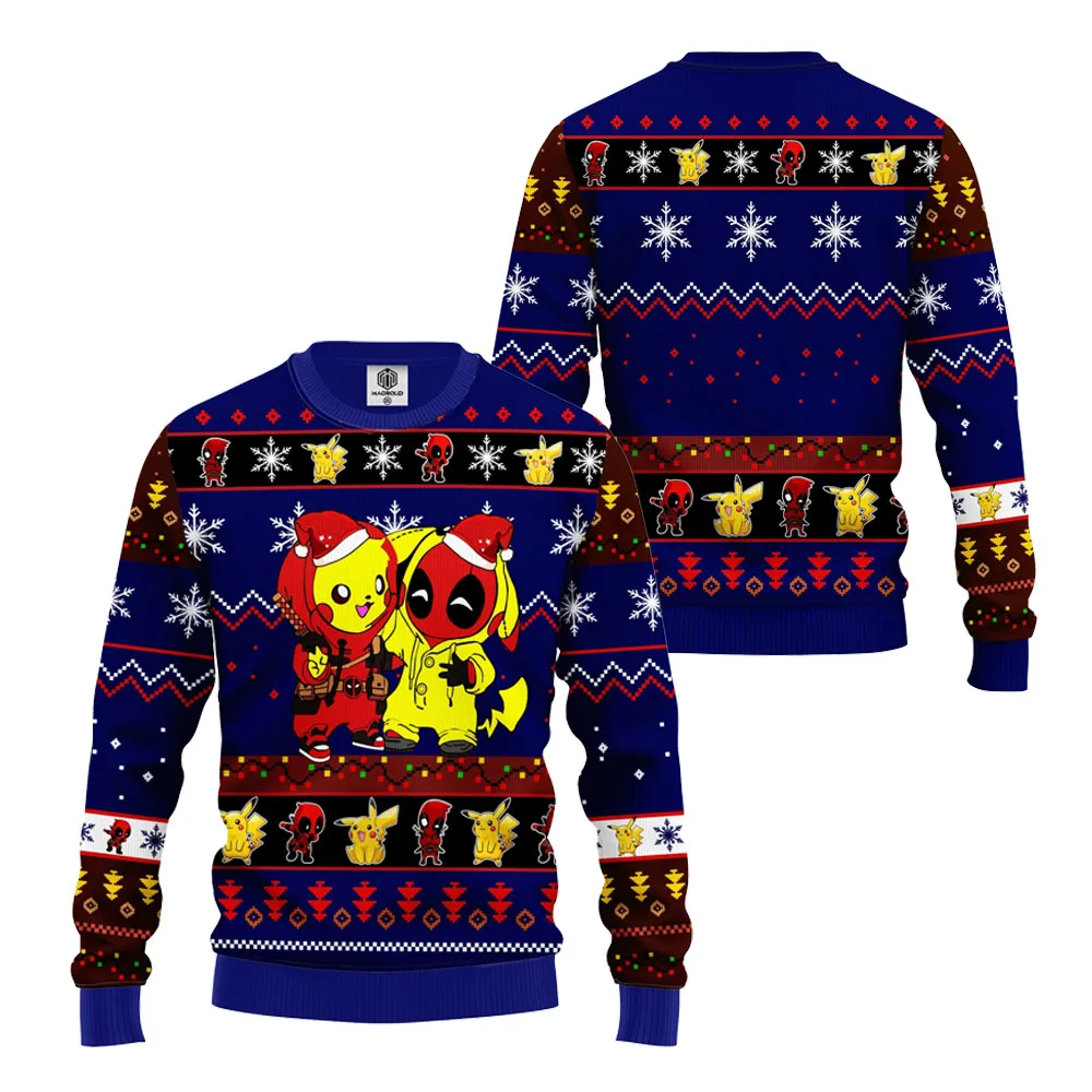 Deadpool Unicorn Cartoon Q-Version Marvel X-Force New Mutant God Dead Ex Boyfriend Noble Pure White Horse Christmas Ugly Sweater