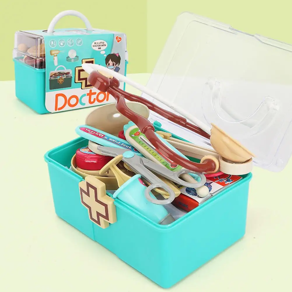 Doctor Box Toys Acessórios, Armazenamento de Malas, Aprendizagem, Dispositivo Cognitivo, Nome, Simulação, Cena, Kit Casa de Brincar, 16Pcs, Conjunto