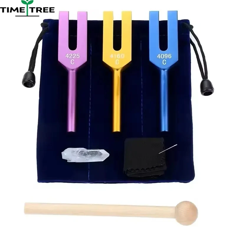 Colorful Angel Tuner 4096 Hz 4160 Hz 4225 Hz Frequency Wooden Hammer Includes Vibration Relaxation Tool