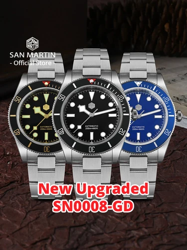 Imagen 2 del producto San Martin nuevo 40mm BB58 Retro Reloj de buceo de lujo NH35 relojes mecánicos automáticos para hombres zafiro luminoso 20Bar Reloj SN0008