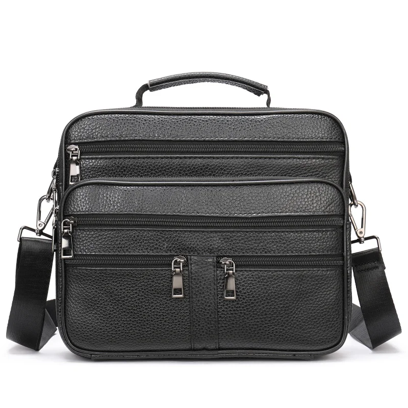 New Casual Men's Cow Leather Shoulder Bag Large Capacity Male Crossbody Bag For Men