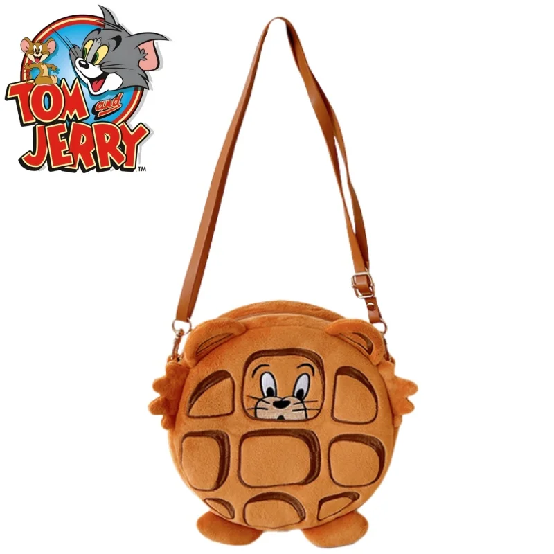 

New Tom and Jerry Plush Crossbody Bag Cartoon Jerry Large Capacity Shoulder Bag Holiday Gifts Portable Storage Commuting