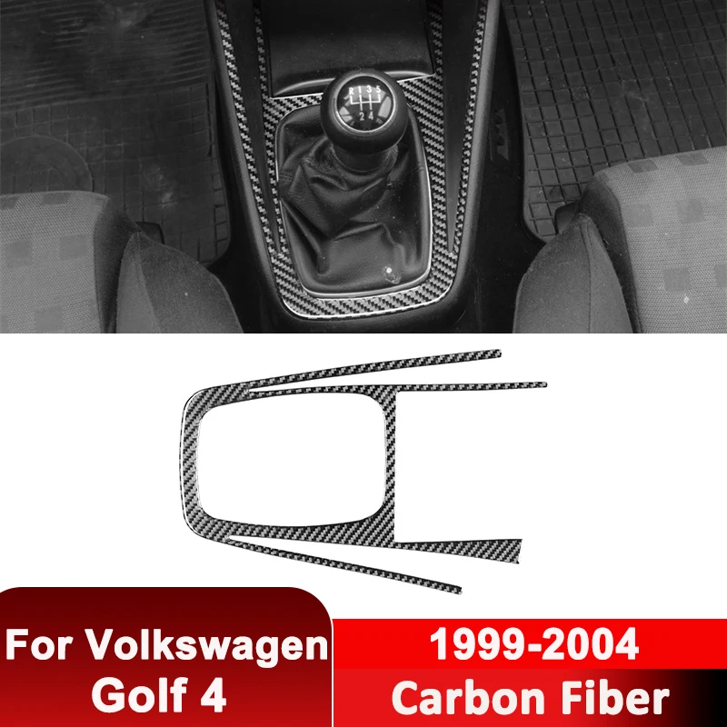 

For Volkswagen Golf 4 1999-2004 Carbon Fiber Car Center Gear Shifter Panel Trim Frame Decorative Sticker Interior Accessories