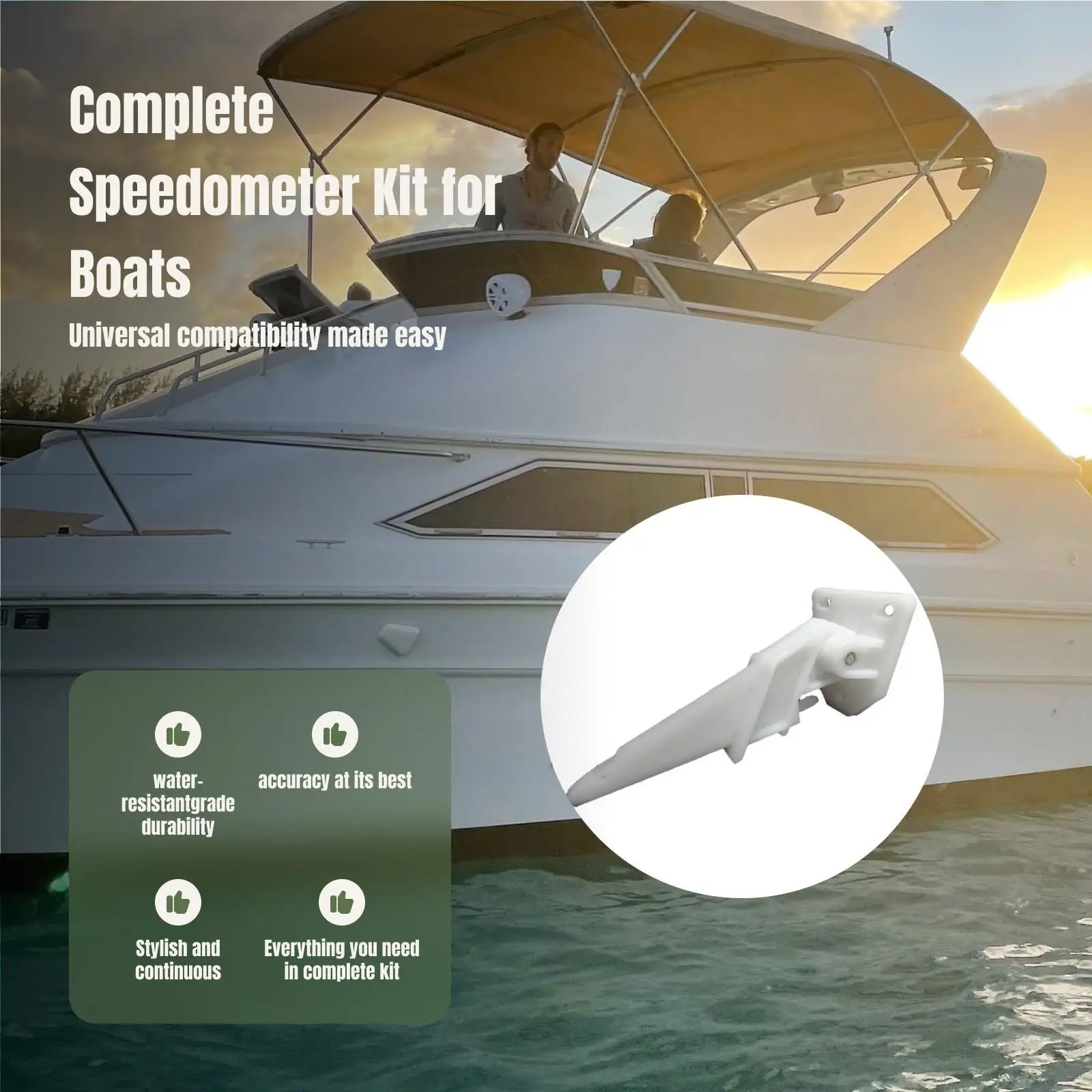 เกจวัดความเร็วเรือ แบบก้านโยก 80 ไมล์ต่อชั่วโมง ใหม่