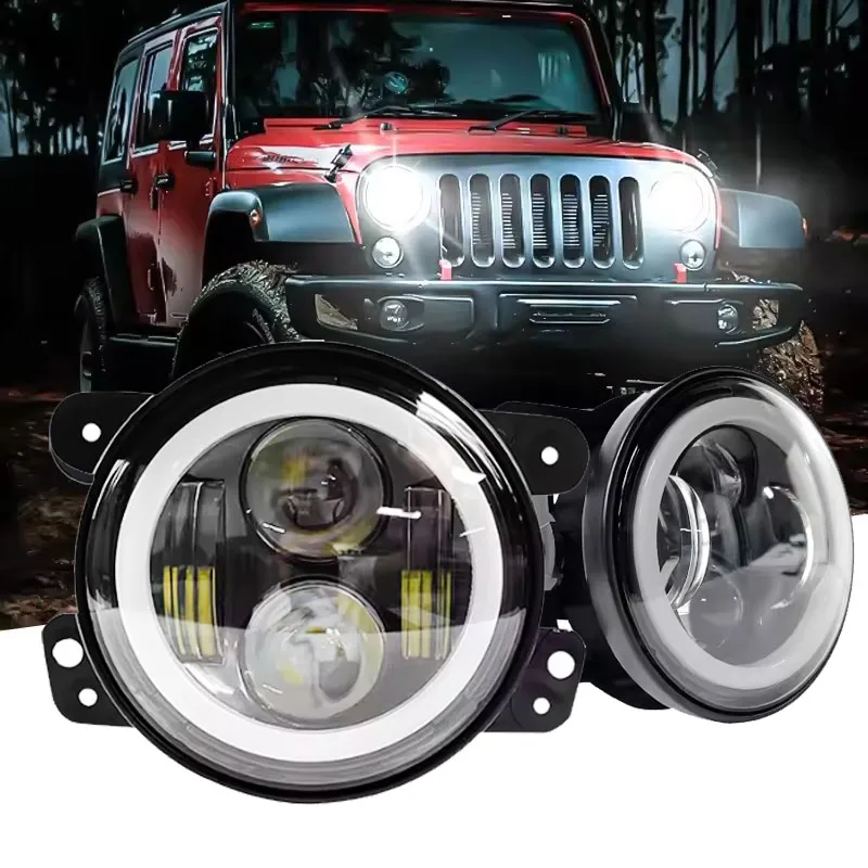 

Led Fog/Driving Light for 2007-2017 Jeep Wrangler JK Accessories Halo Ring for Grand Cherokee Dodge Charger Journey Chrysler 300