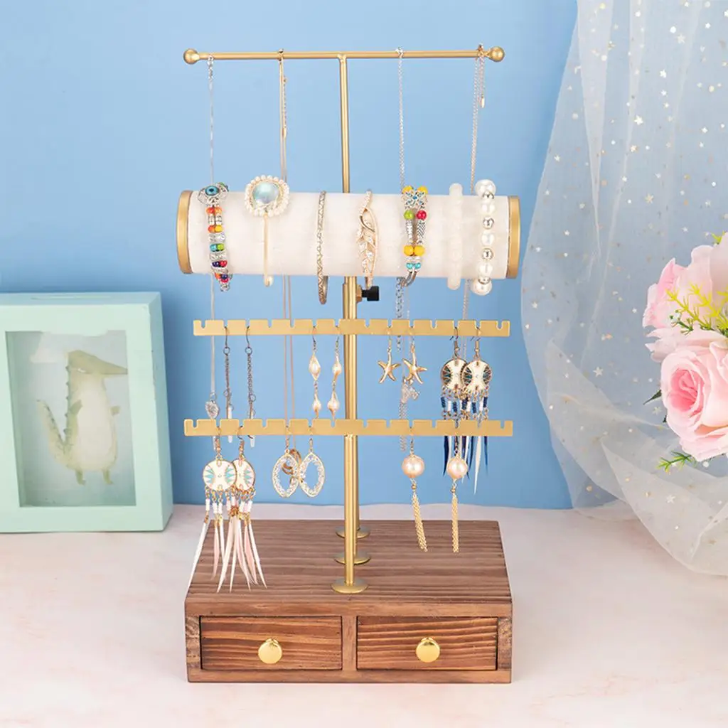 Jewelry Holder 3-layer Metal Earring Display Stand Free Standing Supplies