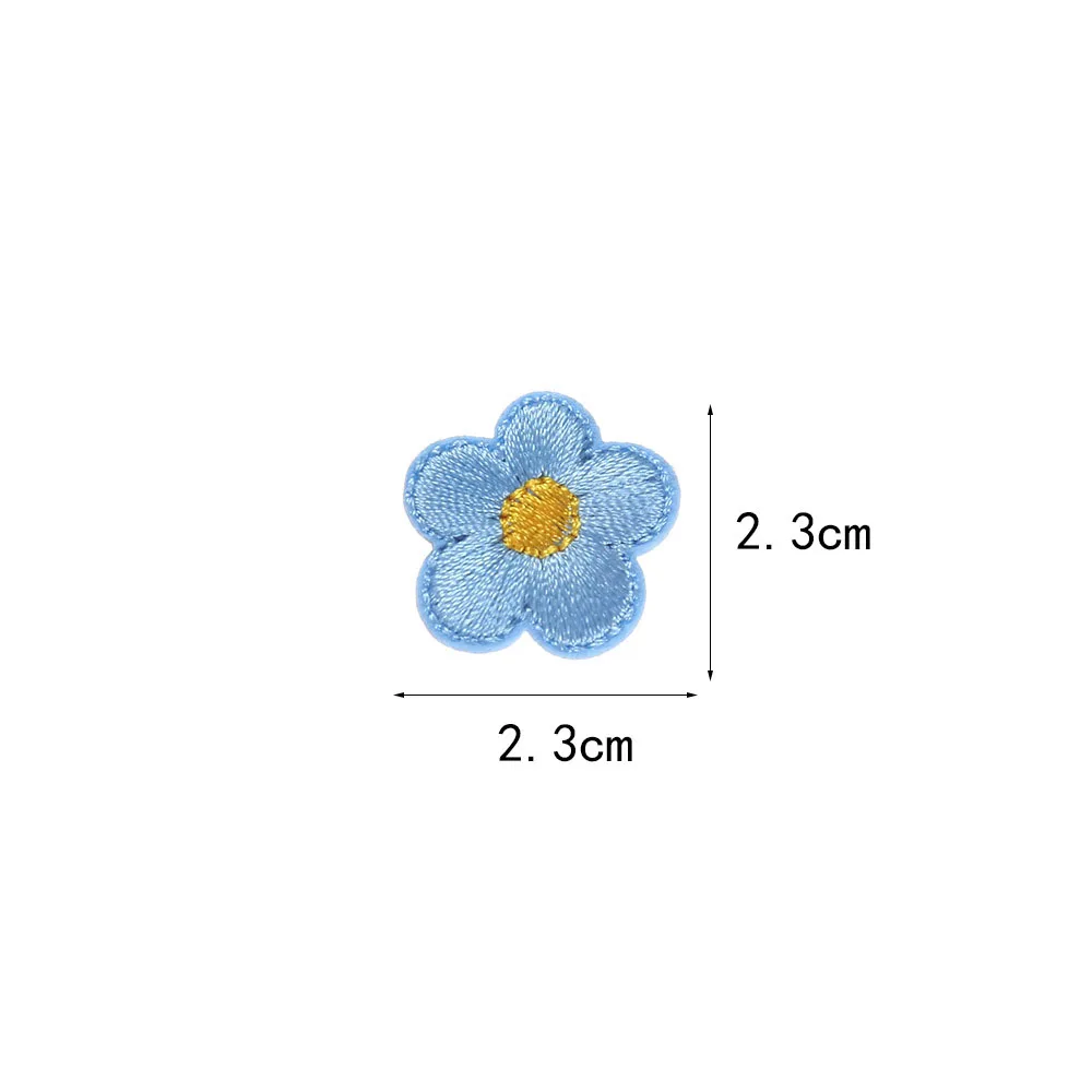 10pcs Small Flower Patches Iron On Embroidered Clothes Applique Diy Bag Hat Shoes Motif Stripes Clothes Accessories Badge