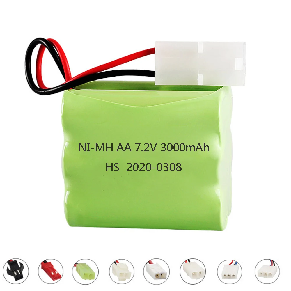 7.2V 3000mah NiMH Battery For RC Toy Electric toy security facilities electric toy AA battery 7.2V battery pack SM/EL2P/JST/PlUG