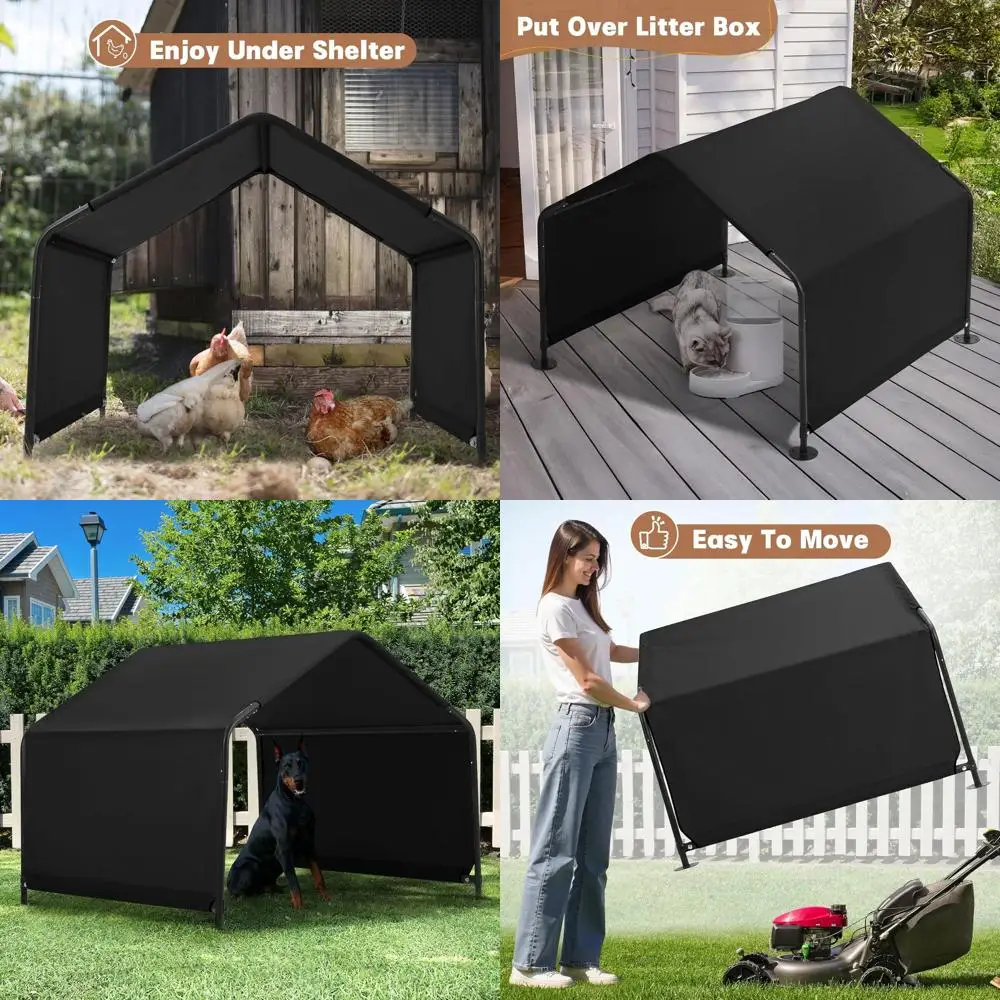 

Уличный навес-укрытие для собак 4x4x3 фута для крупных и средних пород, с водонепроницаемой крышей, подходит для кошек, свиней и скота, с креплением к земле