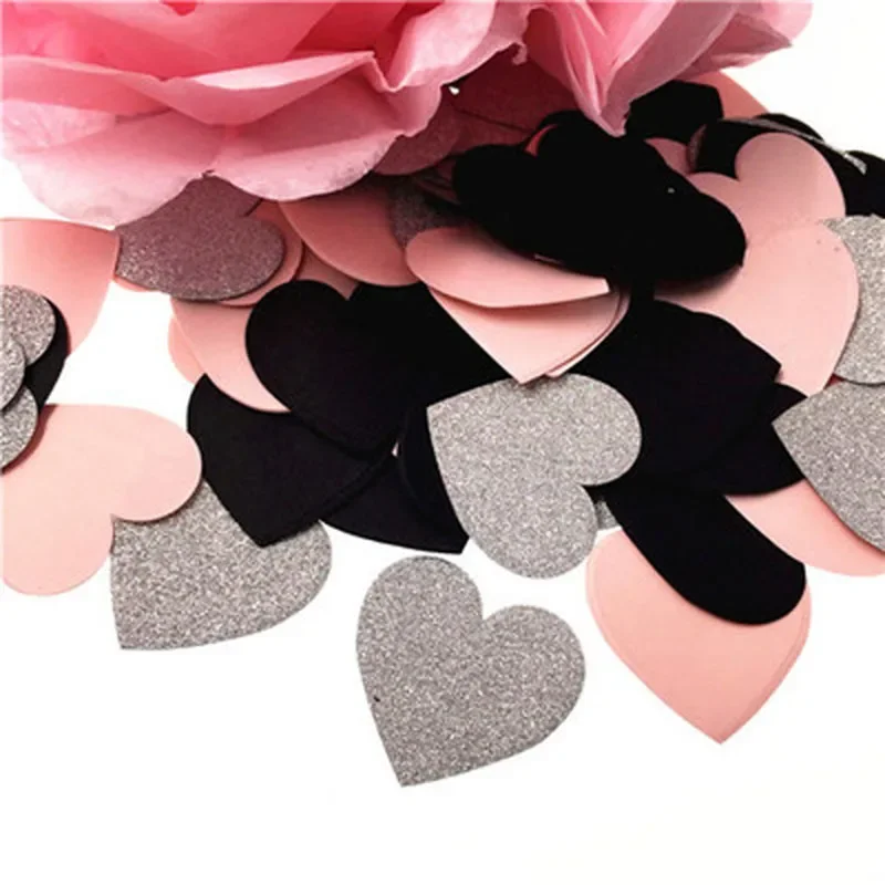 100pcs/bag Star Table Confetti Paper Round Heart 1st Birthday Decoration Happy Candy Bar Confettis Baby Shower Popper Confetti