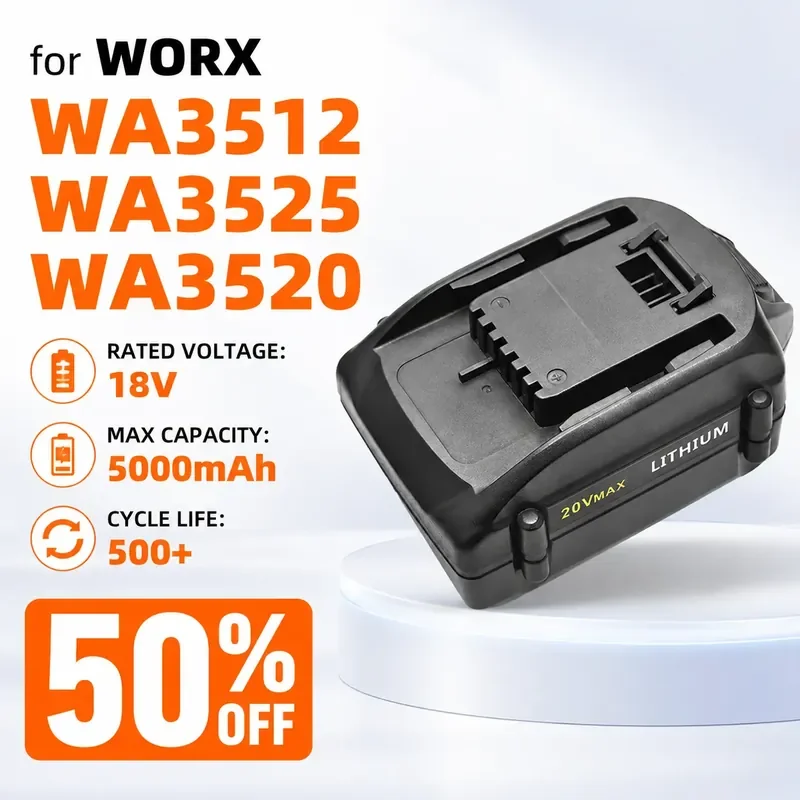 

Replacement Battery for Work WA3512 WA3525 WA3520 18V Power Tools