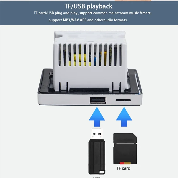 Imagem -03 - Amplificador de Áudio Touch Screen Classe d Compatível com Bluetooth Smart Home Theater Sistema de Cinema Rádio Aux na Parede Canais 20w