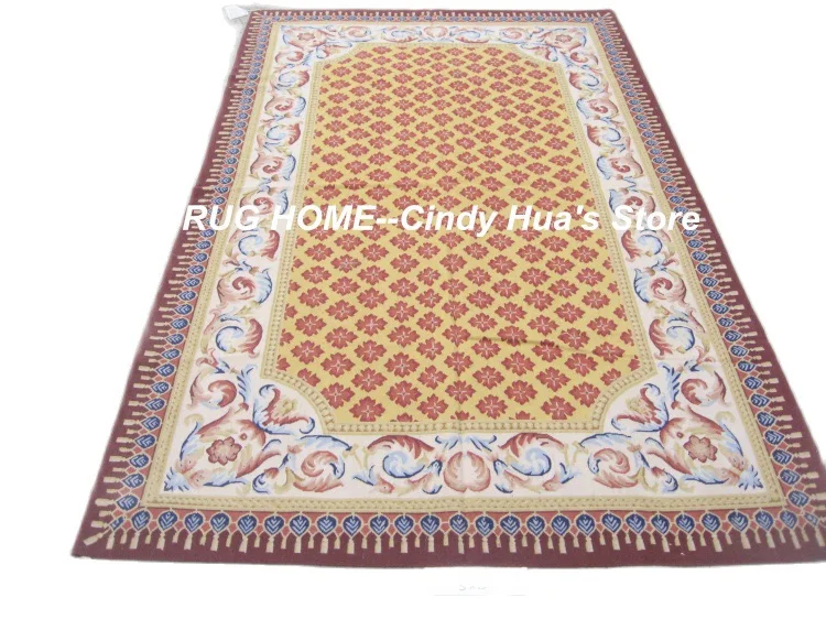 

Free Shipping 5'X8' French Woolen Aubusson rug handmade 100% New Zealand wool rugs and carpets