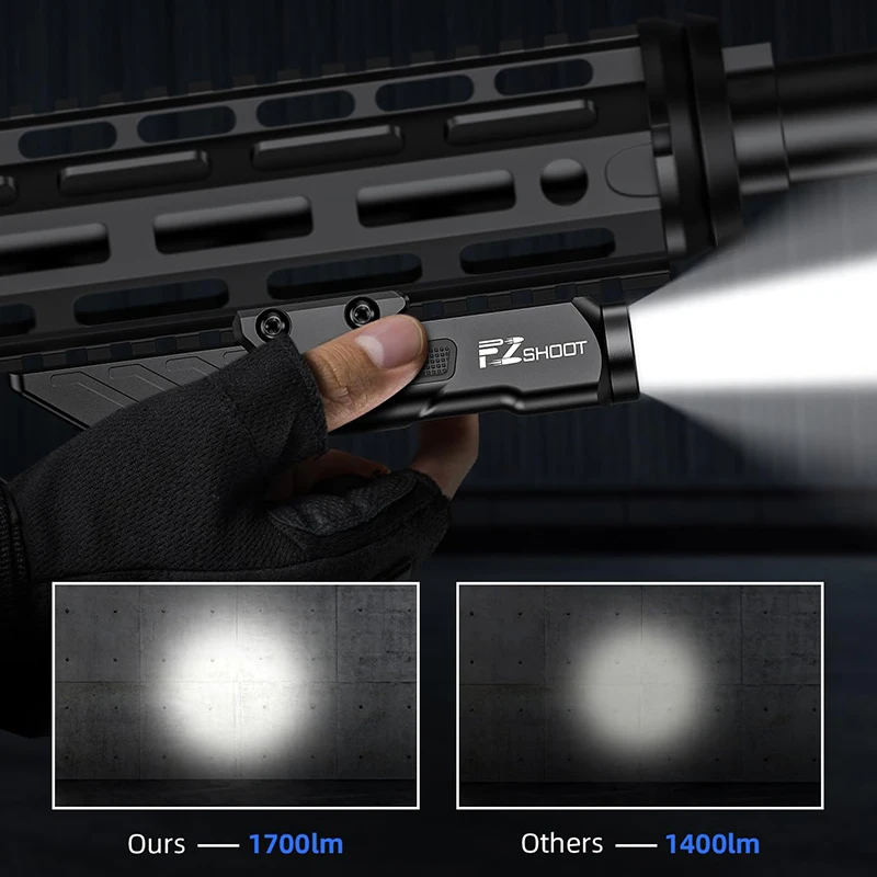 Imagem -02 - Cvlife 1700 Lumens Lanterna Tática para Rifle com Modo Estroboscópio Fit M-rail e Picatinny Railrifle Magnético Recarregável