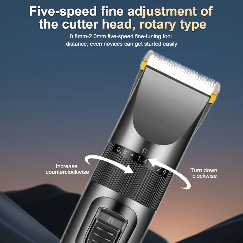 Electric Hair Clipper Men\'s Professional Hair Clipper Ceramic Blade Household Low Noise Trimmer USB Charging Men\'s Haircut Tools