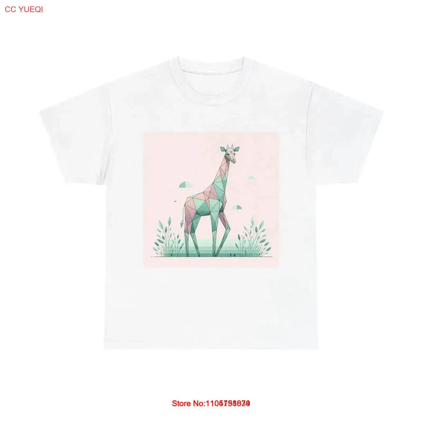 الكبار تي شيرت هندسي الزرافة مع أنماط الباستيل خمر غسلها عارضة الرسم مريحة أعلى لارتداء اليومي أوم