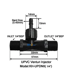 Free Shipping UPVC Ventutri Jet Connector 1/4