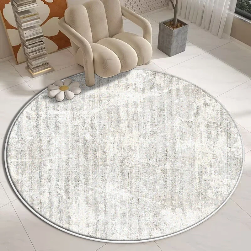 Light Luxury Round Carpets for Living Room Modern Minimalist Bedroom Decor Carpet Large Area Study Rug Thick Anti-slip Floor Mat