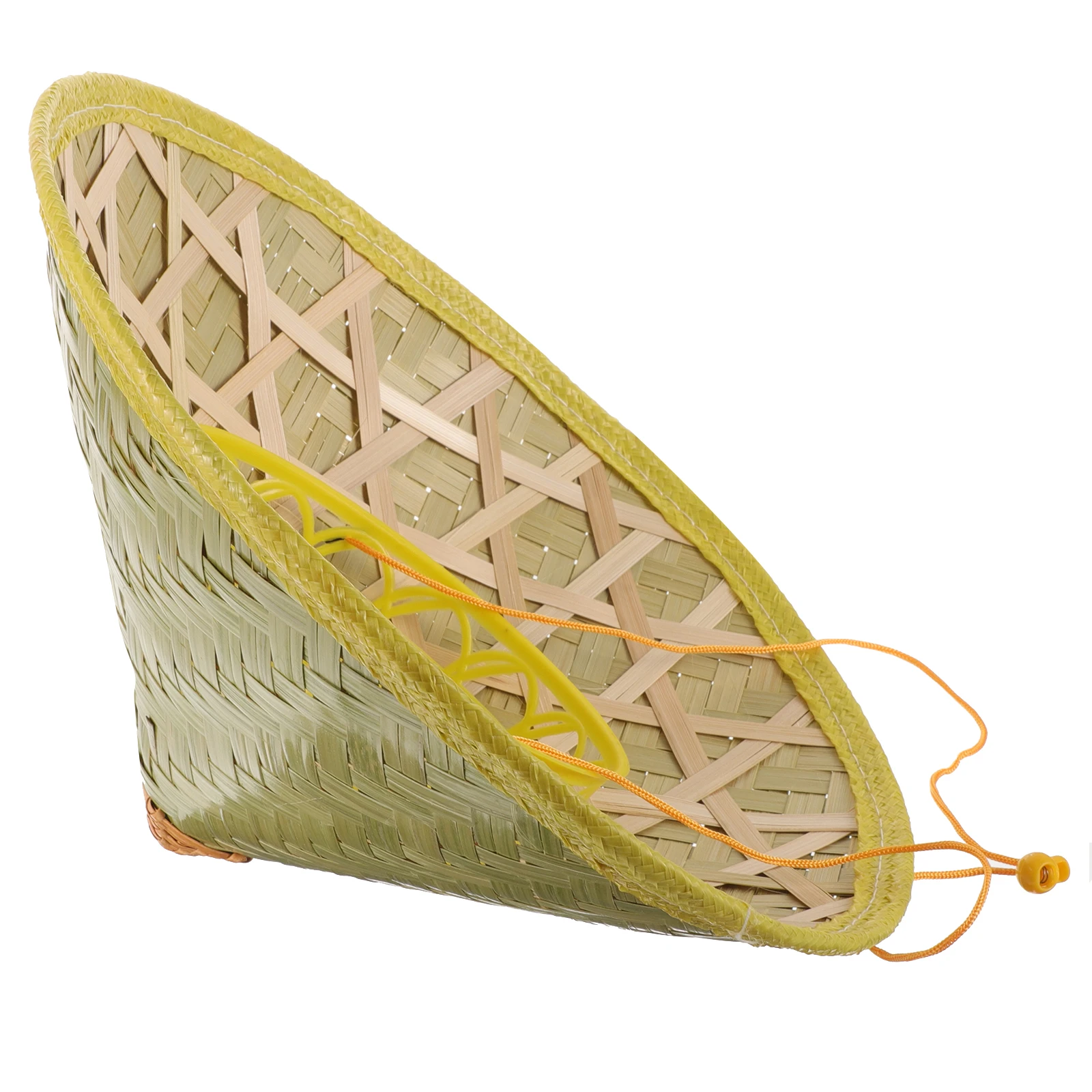 

1pcs Bamboo Woven 36CM Diameter Sun Protection Outdoor Camping Fishing Travel Chinese Style Conical Bamboo Woven Hat Hat Retro