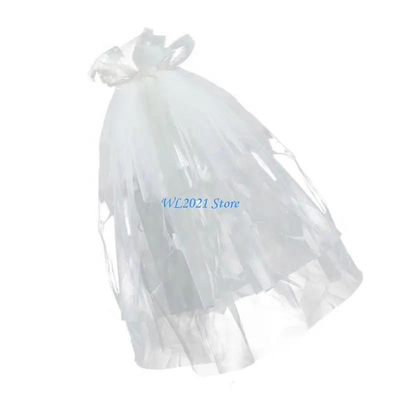 

G5GC Delicate Bride Layer Veil Headpieces with Ribbon Bowknot Veil Wedding Party Bride Veil Festival Photography Veil