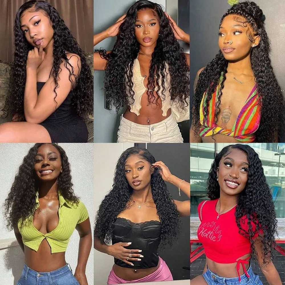 100% необработанные бразильские девственные волосы, глубокая волна, пучок человеческих волос 28, 30, 32 дюйма, вьющиеся плетения, 3/4 пучка, натуральные волнистые наращивания