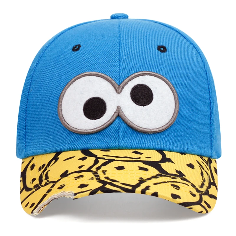 

Autumn Mens Baseball Cap Fashion Cartoon Eyes Golf Caps Women Cotton Adjustable Embroidery Sun Hats Female Travel Snapback Homme