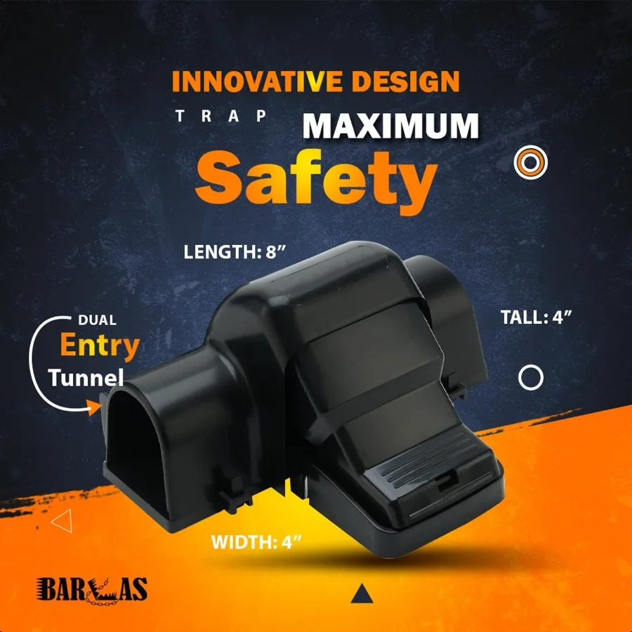 Tunneled Safe Pest Control Rat Trap Humane Dual Entry Traps for Rats and Mice Rat Snap Traps with Safe Pedal Design Outdoor Rod