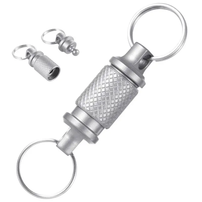 

Titanium Quick Release Swivel Keychain Pull Apart Detachable Keychain Clip Car Key Holder Door Key Holder With 2 Key Ring