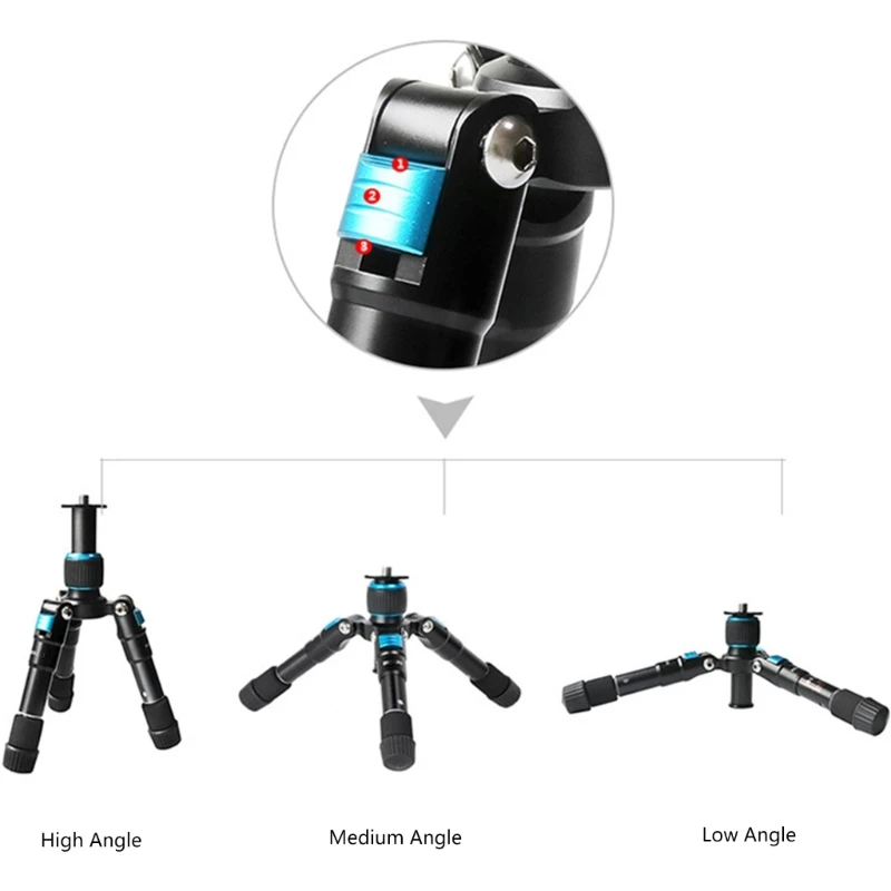 

Solid Aluminum Tripod Compactly Design Adjustable From 150mm To 420mm For DSLR Cameras Smartphones Photography P9JB