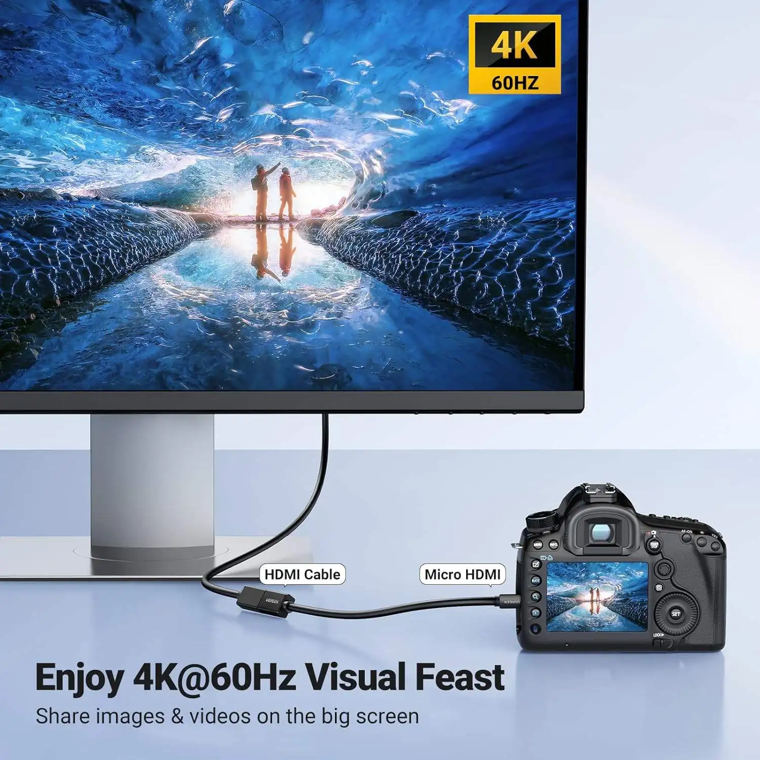 Micro for to for Adapter for Male to Female Cable 4K60Hz HDR 3DDolby 18Gbps High Speed TRS PVC Combination