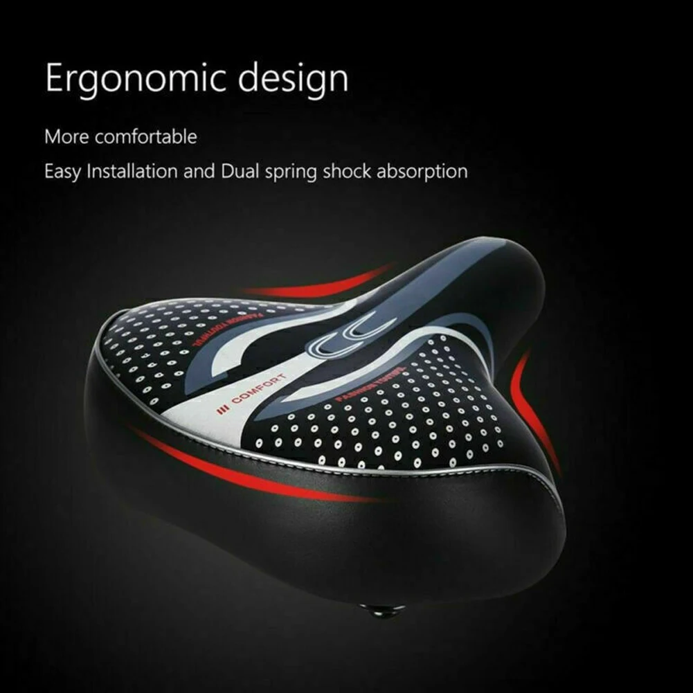 Extra Wide Bike Seat Saddles Comfort Electric Bike Suspension Shock Absorbing Road Bike Painless Seat Cover MTB Road Bike Saddle