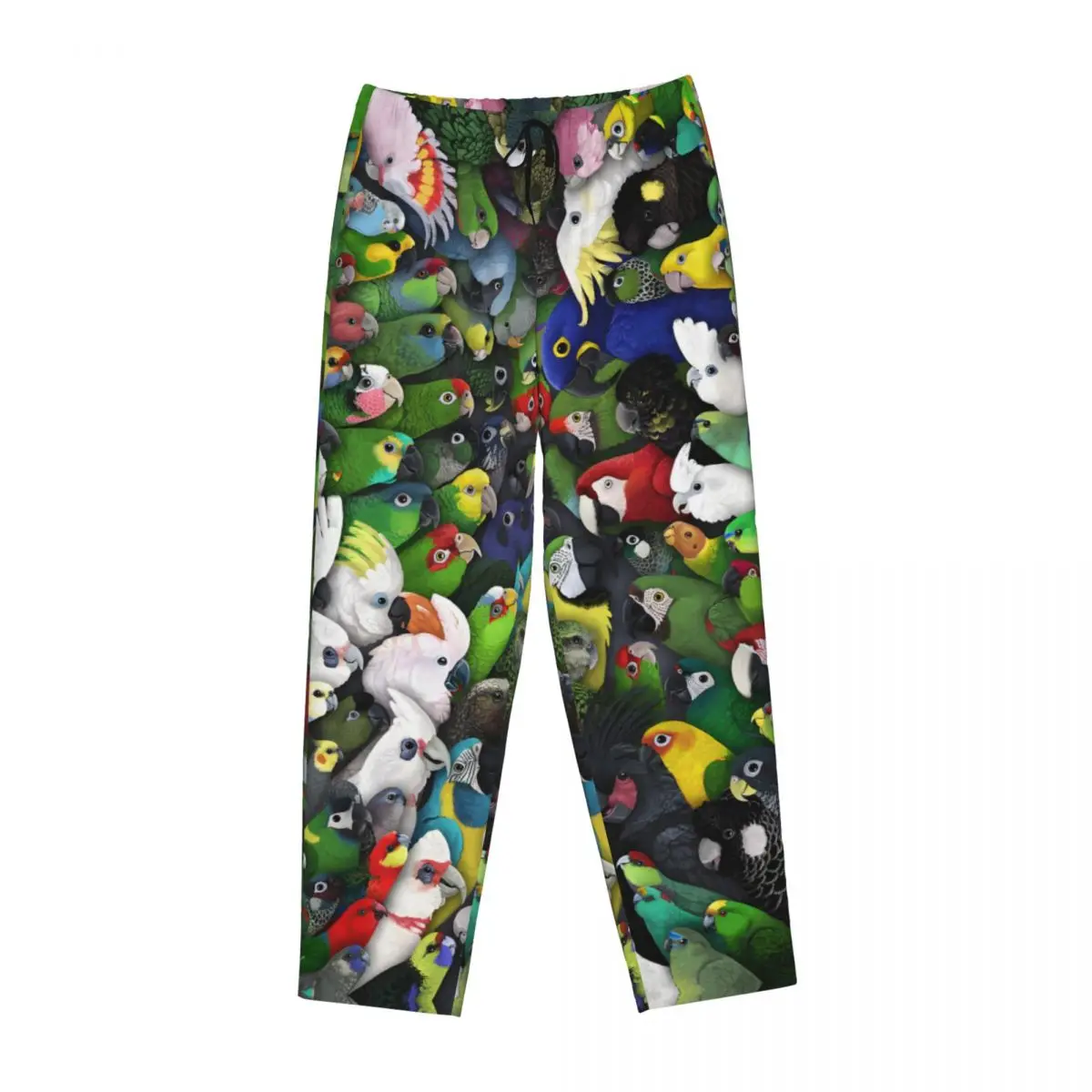 Individuell bedruckt für Damen, Papageien-Vogel-Pyjamahose, Ara Squad, Nachtwäsche, Schlaf-Lounge-Hose mit Taschen