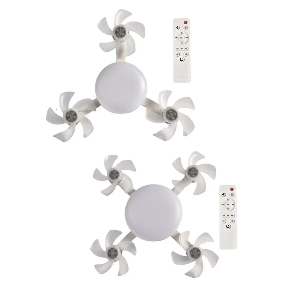 2 in 1 Ceiling Fan Remote Control 3 Gears Dimming Electric Cordless Fan Quiet Universal Hanging Fan with LED Light Dining Room
