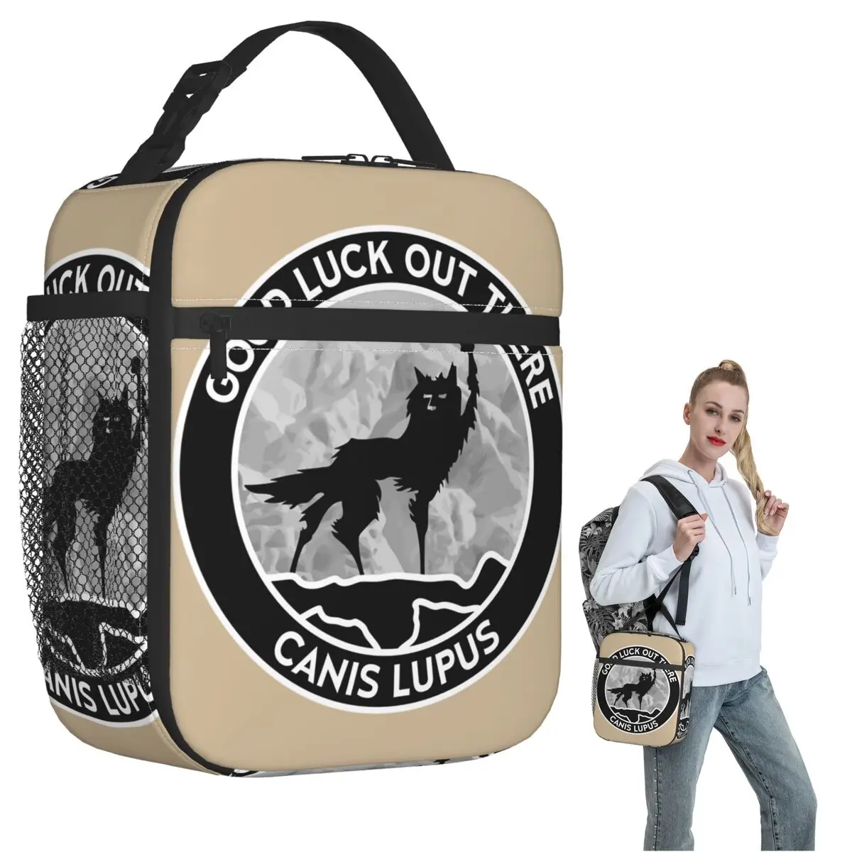 Fantastic Mr Fox - Wolf - Canis Lupus - Fill Insulated Lunch Bag for Women Kids Portable Food Boxes Thermal Lunch Box Tote