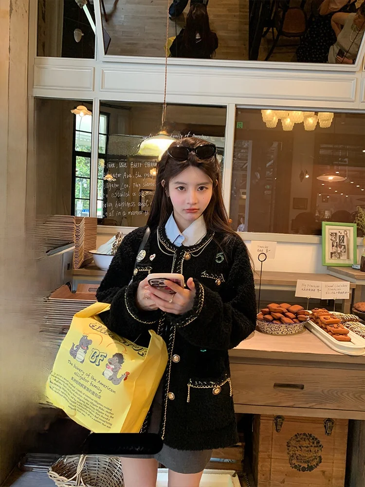 

Женская длинная куртка Dearhua Jennie из натуральной кожи и меха, винтажная, в стиле Heavy Industry, с круглым вырезом