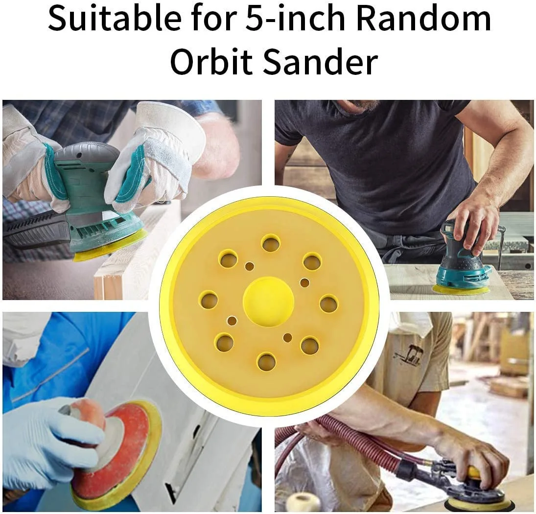 1 szt. 5 cali 125mm 8 otworów 4 gwoździe podkładki szlifierskie haczyk i pętla płyta podkładkowa tarcza polerska do losowej szlifierki oscylacyjnej