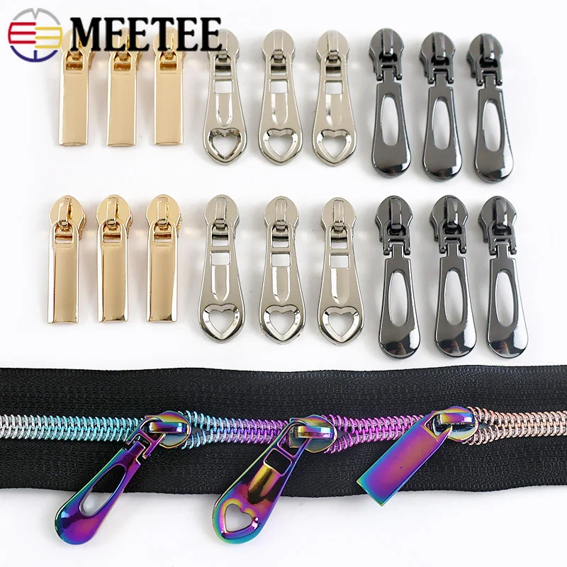 

50/100Pcs 3# 5# Zipper Sliders for Nylon Zip Clothing Sewing Purse Pocket Zips Pullers Bag Zippers Head Repair DIY Accessories