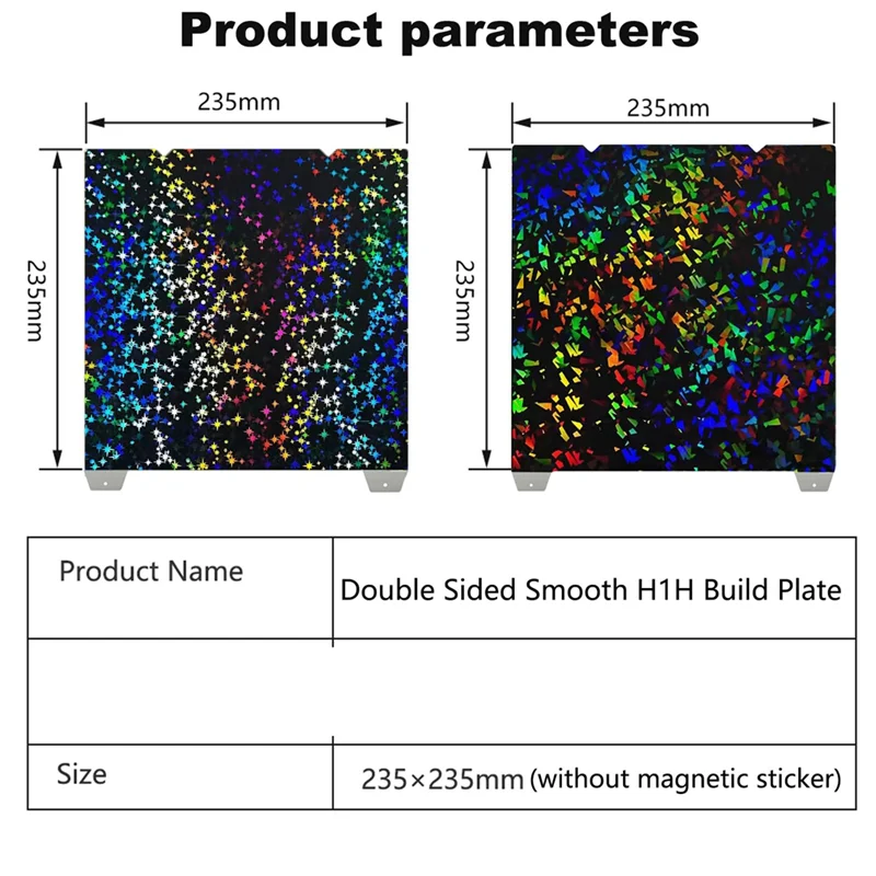 

Платформа для усовершенствованного 3D-принтера H1H K1 K1C Лист 235X235 мм, гладкая сборная пластина H1H, пружинная стальная платформа для печати